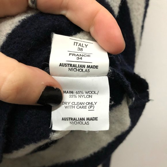 Nicholas Wool Striped Blouse Cropped Grey&Black - Picture 7 of 9